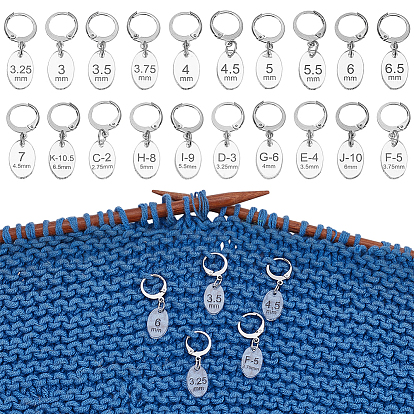 Porte-marqueurs de mailles de verrouillage ovales en acrylique pour tricot et crochet, avec 304 accessoires en acier inoxydable