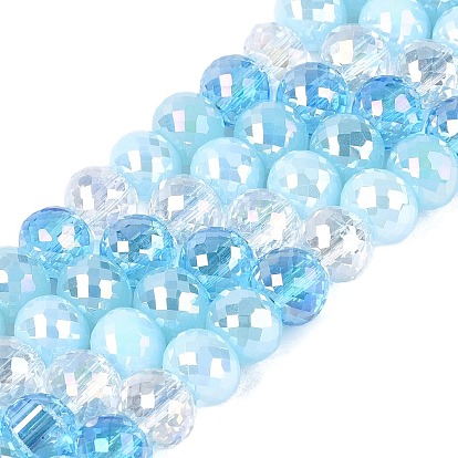 Гальваническое покрытие, нити из стеклянных бусин разных стилей, рондель, граненые