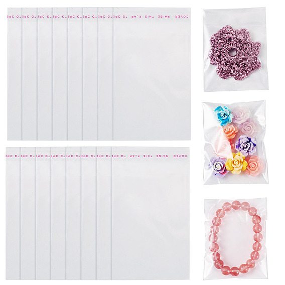 100 целлофановые пакеты OPP, небольшие сумки для хранения ювелирных изделий, самоклеящиеся пакеты для запайки, прямоугольные