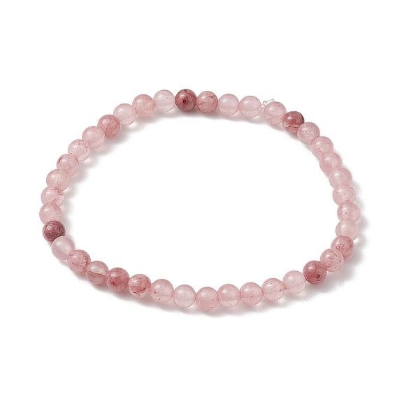 Женские эластичные браслеты с круглыми бусинами из окрашенного натурального зеленого нефрита, Индийская красная