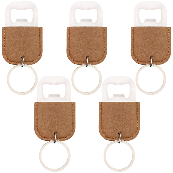 5 шт. открывалки для бутылок из нержавеющей стали, обтянут искусственной кожей, прямоугольные