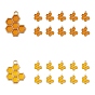 10Pcs 2 Style Epoxy Resin Pendants, with Light Gold Plated Alloy Open Back Settings, Honeycomb