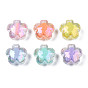 AB Color Transparent Acrylic Beads, Bead in Bead, Flower
