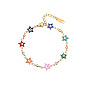 Golden Tone Stainless Steel Enamel Evil Eye Link Chain Bracelets for Women, Colorful