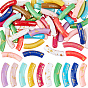 65Pcs Opaque Acrylic Beads, with Glitter Powder, Curved Tube