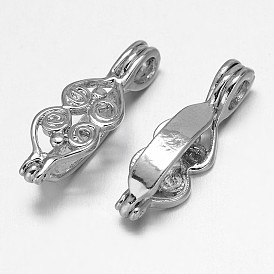 Filigree Rack Plating Brass Donut Bails, Donuthalter, Fit For Pi Disc Pendants Jewelry Making, 20x7x6mm, Hole: 2mm and 10x3mm