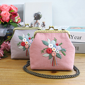 Hand embroidery DIY mouth gold bag material bag Su embroidery beginner coin purse bag