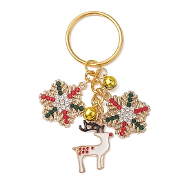 Alloy Enamel with Cubic Zirconia Keychain, Deer