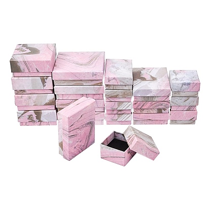 Caja de cartón, cajas de anillo, cajas set de joyas, cajas de pulsera, con la esponja en el interior, formas mixtas