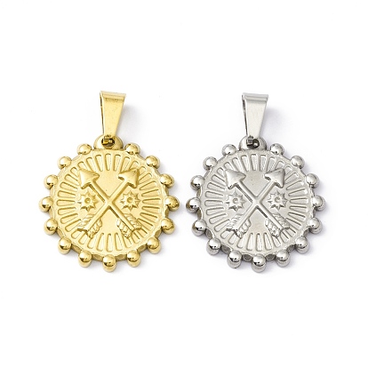 304 подвески из нержавеющей стали, плоские круглые со стрелкой