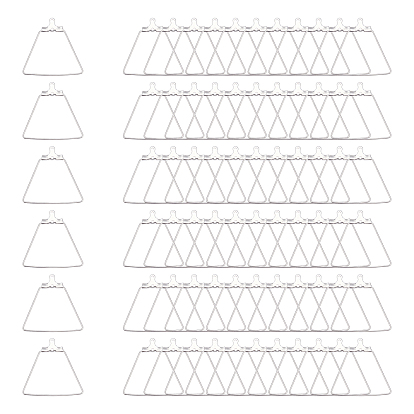 304 Stainless Steel Pendants, Hoop Earring Findings, Trapezoid