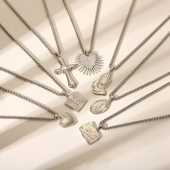 Ретро 304 подвески из нержавеющей стали в стиле хип-хоп, серебряный цвет гальваническим