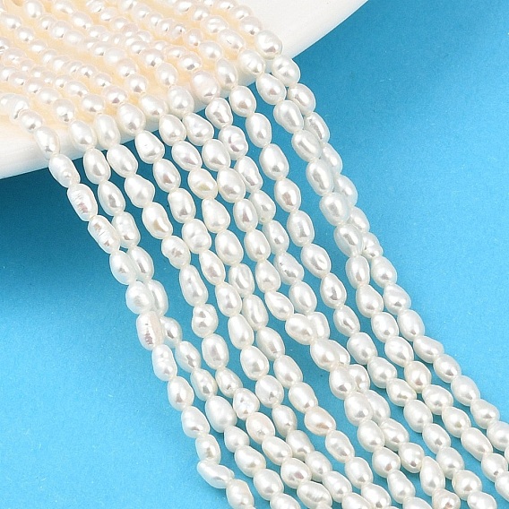 Нити из натурального культивированного пресноводного жемчуга, рис, класс 3а+