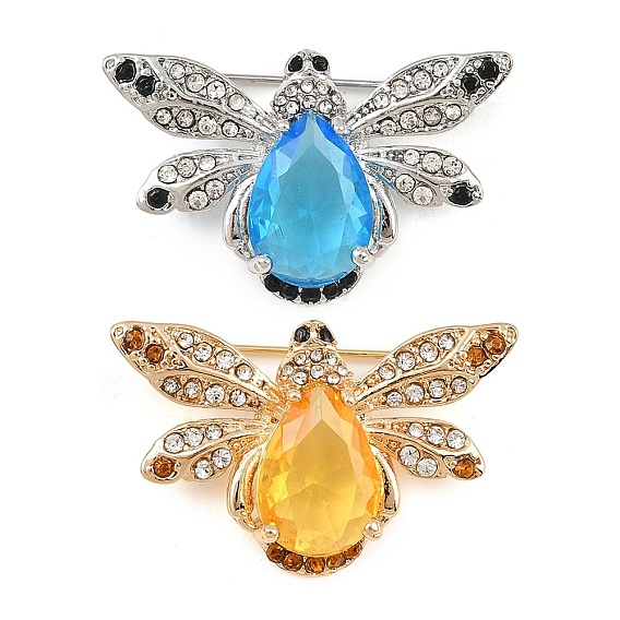Broches en alliage et strass pour vêtements de sac à dos, abeilles