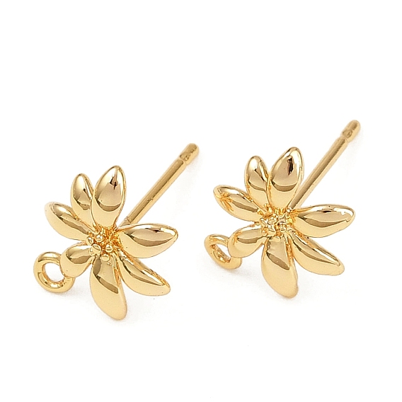 Латунные серьги, долговечный, без никеля , цветок