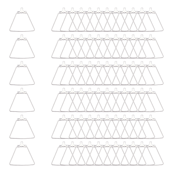 304 Stainless Steel Pendants, Hoop Earring Findings, Trapezoid