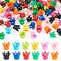 80Pcs Spray Painted Acrylic Beads, Large Hole Beads, Crown