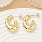 Brass Stud Earrings, Half Hoop Earrings