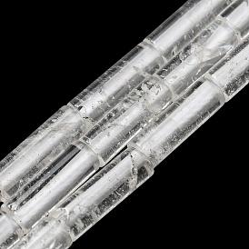 Natural Quartz Crystal Beads Strands, Rock Crystal Beads, Column