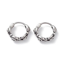304 Stainless Steel Skull Hoop Earrings for Men Women