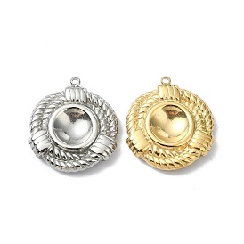 304 Настройки кабошон из нержавеющей стали кулон, плоско-круглые