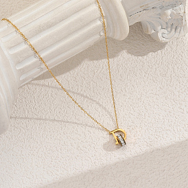 Кольцо из нержавеющей стали с прозрачным кубическим цирконием и подвеской в виде буквы D для женщин