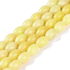Natural Yellow Jade Beads Strands, Oval
