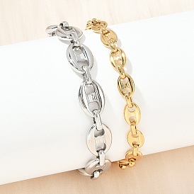 304 браслеты-цепочки из нержавеющей стали для женщин и мужчин, овальные