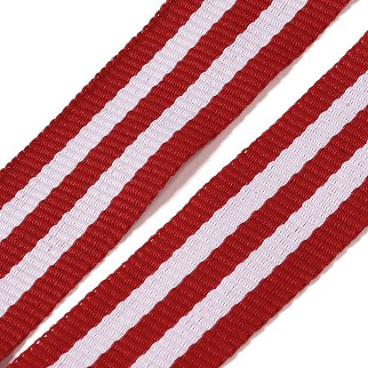 50M Polyester Striped Ribbons, Garment Accessories, White