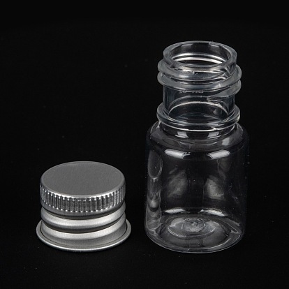 PET Plastic Mini Storage Bottle, Travel Bottle, for Cosmetics, Cream, Lotion, liquid, with Aluminum Screw Top Lid