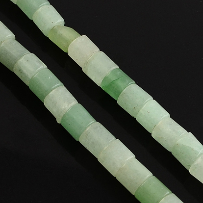 Aventurina verde hebras de cuentas de piedra naturales, columna, 6x6 mm, agujero: 1 mm, sobre 66 unidades / cadena, 15.7 pulgada