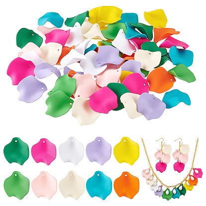 60 шт 10 стили подвески из непрозрачной смолы, лепесток