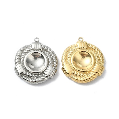 304 Настройки кабошон из нержавеющей стали кулон, плоско-круглые