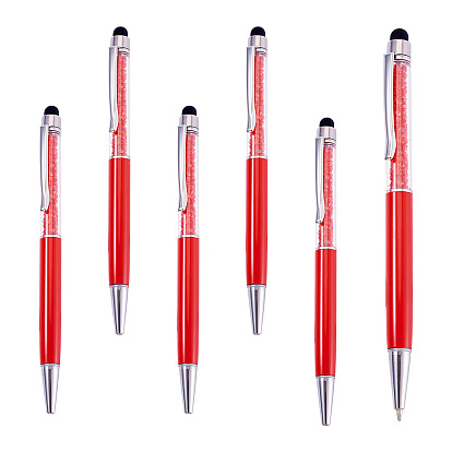5шт. пластиковая шариковая ручка, с кристаллом внутри
