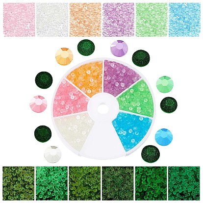 3000Pcs 6 Colors Resin Rhinestone Cabochons, Faceted, for Nail Decorations, Jewerly Making, Cone
