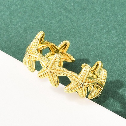 Кольца-манжеты из латуни в виде морской звезды для женщин, стойки покрытие, долговечный, без свинца и без кадмия