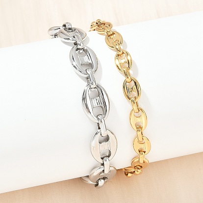 304 браслеты-цепочки из нержавеющей стали для женщин и мужчин, овальные