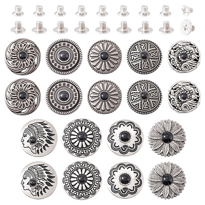 9 декоративные заклепки из сплава, с имитацией бирюзы из смолы и винтами, для кошелька, , украшение кожаных ремесел, разнообразные