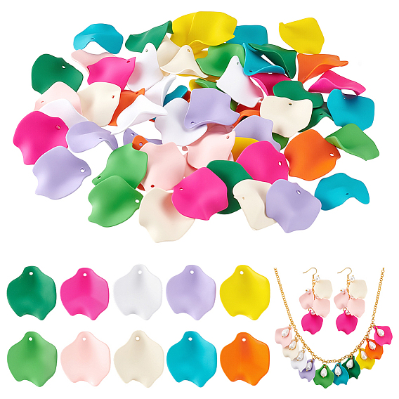 60 шт 10 стили подвески из непрозрачной смолы, лепесток