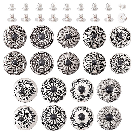 9 декоративные заклепки из сплава, с имитацией бирюзы из смолы и винтами, для кошелька, , украшение кожаных ремесел, разнообразные