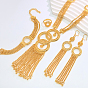 Роскошные браслеты, серьги, ожерелья и кольца из сплава с кисточками для женщин.