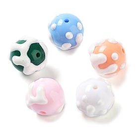Opaque Resin Beads, Textured Round