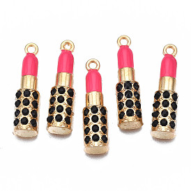 Подвески со стразами из сплава эмали, без кадмия, без никеля и без свинца, губная помада