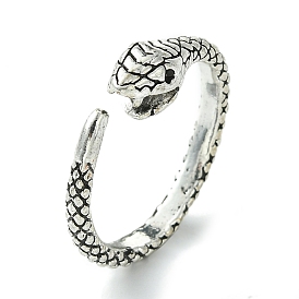 Snake Alloy Open Cuff Rings, Lead Free & Cadmium Free