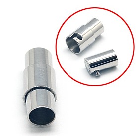 304 cierres magnéticos de tubo de bloqueo de acero inoxidable, pulido manual, columna, 18x7 mm, agujero: 5 mm