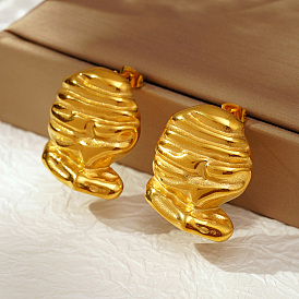 Геометрические 304 серьги-гвоздики из нержавеющей стали для повседневной женской одежды