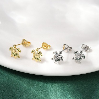 Латунь серьги, черепаха