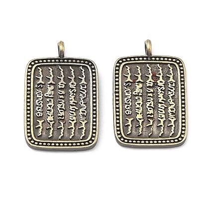 Латунные подвески, прямоугольник с амулетами духовного назначения, без кадмия и без свинца