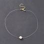 Collier pendentif perle naturelle avec fil nylon pour femme