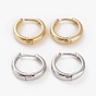 Brass Huggie Hoop Earrings, Long-Lasting Plated, Ring